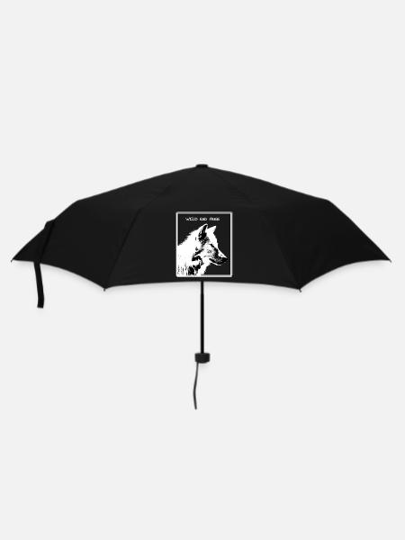 Wolf - Regenschirm (klein) - Schwarz