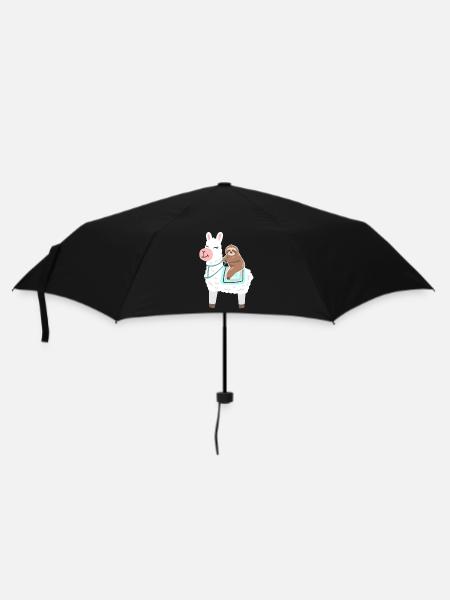 Faultier reitet Lama - Regenschirm (klein) - Schwarz