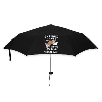 Faultier im Ruhestand Rente - Regenschirm (klein) - Schwarz - Vorne