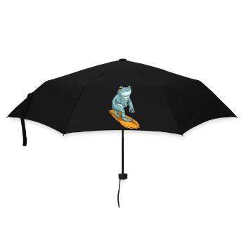 Frosch Surfen Surfbrett Sommer - Regenschirm (klein) - Schwarz - Vorne
