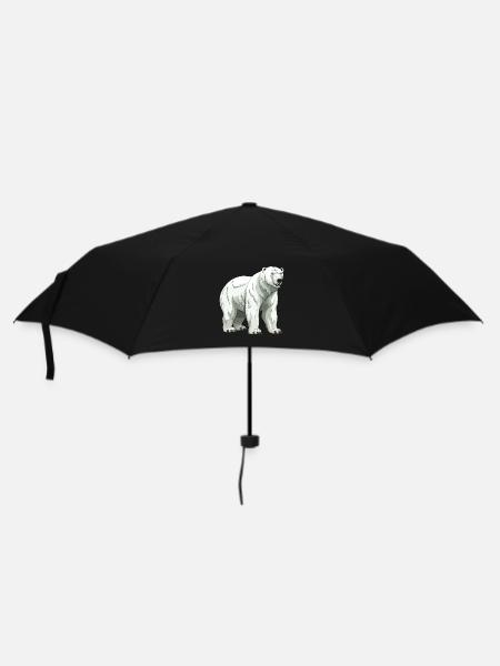Eisbär Tier Polar bär - Regenschirm (klein) - Schwarz