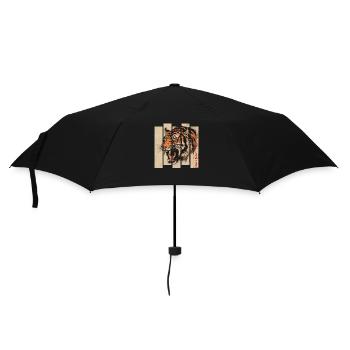 80er Jahre Retro Japanischer Tiger - Regenschirm (klein) - Schwarz - Vorne