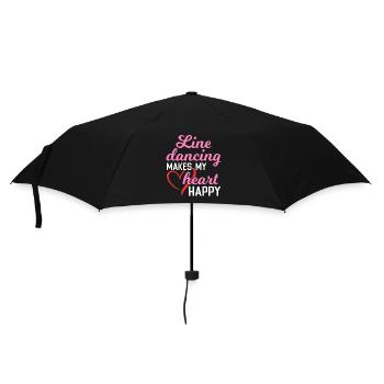 Line Dancing macht mein Herz glücklich - Regenschirm (klein) - Schwarz - Vorne
