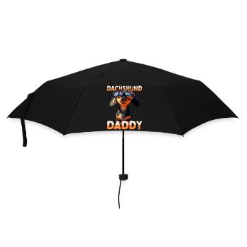 Dachshund Daddy Dackel Dad Wiener Papa Vatertag - Regenschirm (klein) - Schwarz - Vorne