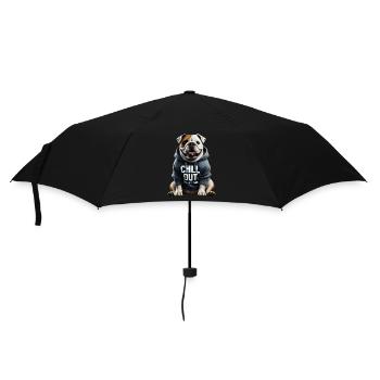 Funny English Bulldog Animal Lover Chilling - Umbrella (small) - black - Front