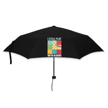 Funny Quilting I Still Play With Blocks Quilt - Umbrella (small) - black - Front