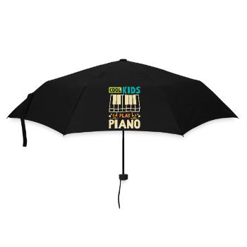 Children Cool kids play piano - Umbrella (small) - black - Front