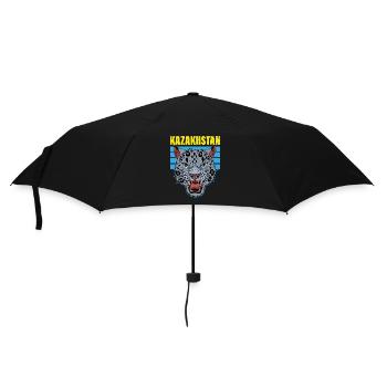 Republik Kasachstan Asien Schneeleopard - Regenschirm (klein) - Schwarz - Vorne