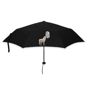Loup hurlant à la lune dans votre fausse poche drôle - Parapluie standard - noir - Devant
