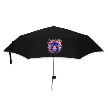 Singe Avec Casque Décoration Femme Cadeau Homme - Parapluie standard - noir - Devant