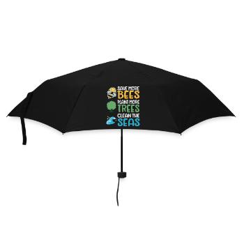 Save More Bees Plant More Trees Clean The Seas - Umbrella (small) - black - Front