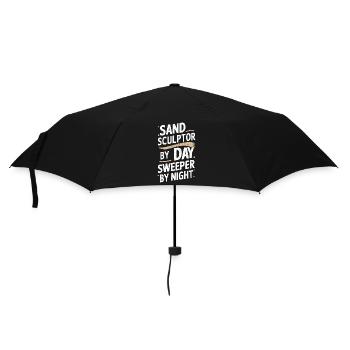 Sculpteurs de sable professionnels sur la plage du - Parapluie standard - noir - Devant