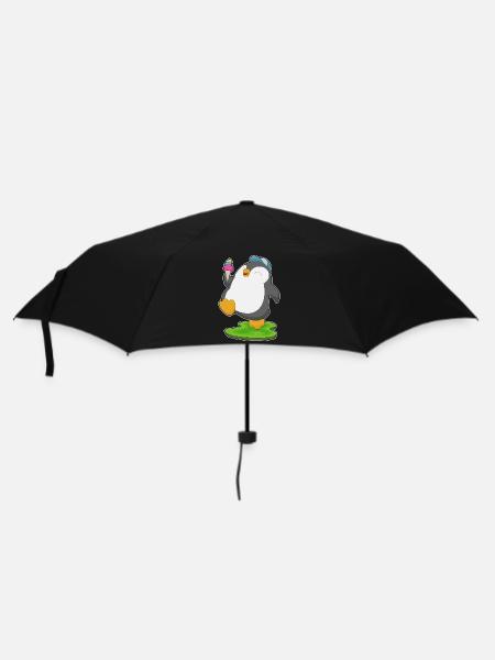 Pinguin Waffeleis - Regenschirm (klein) - Schwarz