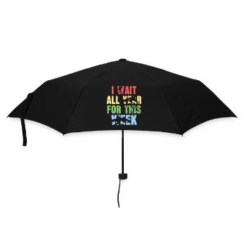 Ich warte das ganze Jahr auf diese Woche - Regenschirm (klein) - Schwarz - Vorne