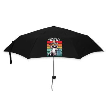 Raccoon Every Day is Trash Day Retro Climate Funny - Umbrella (small) - black - Front