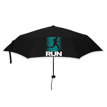 Runner Silhouette on Stripe Background - Umbrella (small) - black - Front