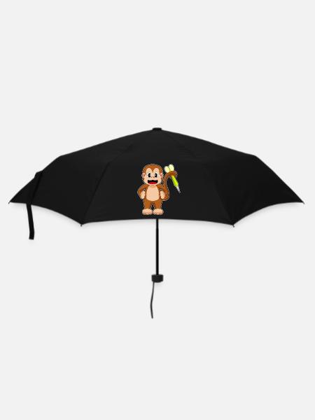Affe Dart Dartpfeil - Regenschirm (klein) - Schwarz