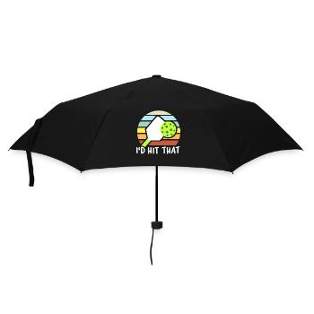 Pickleball-Spieler - Regenschirm (klein) - Schwarz - Vorne