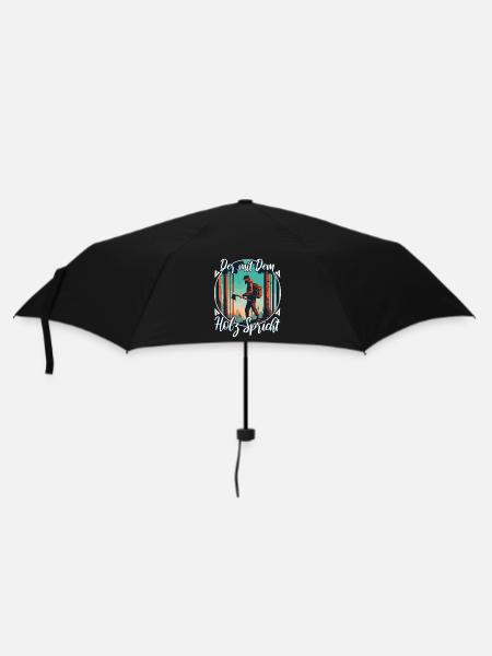 Der mit dem Holz spricht - Regenschirm (klein) - Schwarz