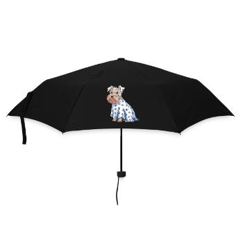 Cute dog with Halloween ghost costume - Umbrella (small) - black - Front