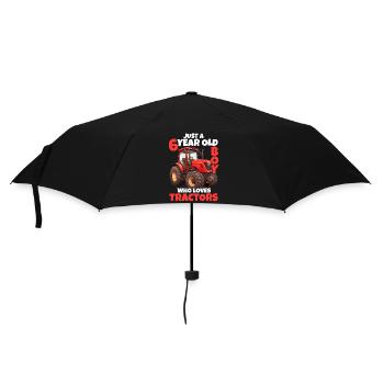 Tractor 6th Birthday Boy 6 Years Gift - Umbrella (small) - black - Front
