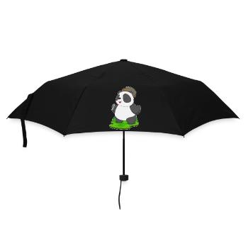 Panda Singer Chant au micro - Parapluie standard - noir - Devant