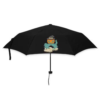 Poulpe Citrouille d’Halloween - Parapluie standard - noir - Devant