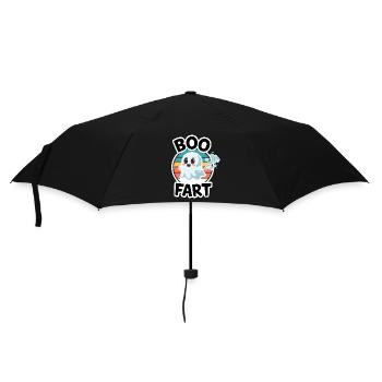 Lustiger Geist furzt – Halloween Spaß - Regenschirm (klein) - Schwarz - Vorne