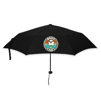 Lustiger Geist furzt – Halloween Spaß - Regenschirm (klein) - Schwarz - Vorne