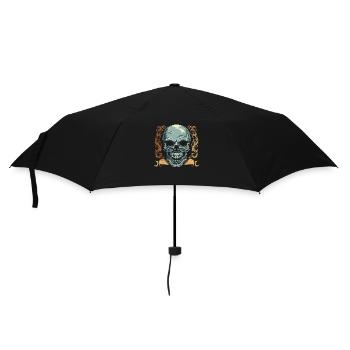 Crâne Halloween Ornement Bannière - Totenschädel - Parapluie standard - noir - Devant