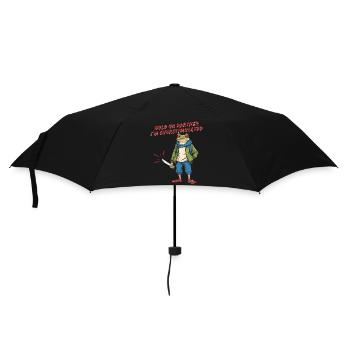 Hold On Partner I'm Overstimulated - Regenschirm (klein) - Schwarz - Vorne