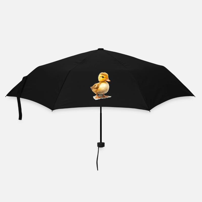 Süßes Entenküken - Regenschirm (klein) - Schwarz