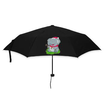Elephant Christmas Candy Cane - Umbrella (small) - black - Front