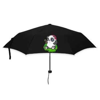 Panda Canne de Noël - Parapluie standard - noir - Devant