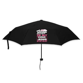 Seifenherstellung In Meinen Adern Jesus In Meinem - Regenschirm (klein) - Schwarz - Vorne