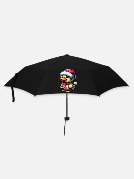 Süße Ente Weihnachten - Regenschirm (klein) - Schwarz
