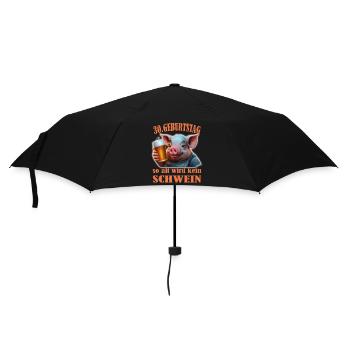 30th birthday No pig gets that old - Umbrella (small) - black - Front