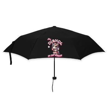 Tracht Damen Outfit Mei Dirndl is in da Wäsch - Regenschirm (klein) - Schwarz - Vorne
