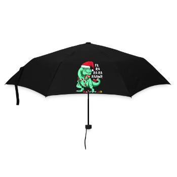 Funny T-Rex in Santa Hat FA RA RAWR Christmas Gift - Regenschirm (klein) - Schwarz - Vorne