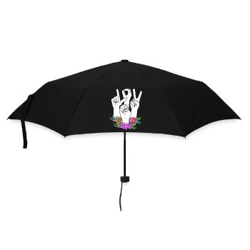 Sign language sign ASL deaf - Umbrella (small) - black - Front