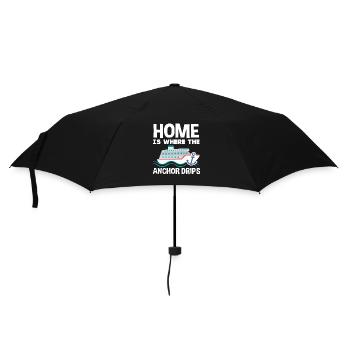Zu Hause Ist Wo Der Anker Tropft - Regenschirm (klein) - Schwarz - Vorne
