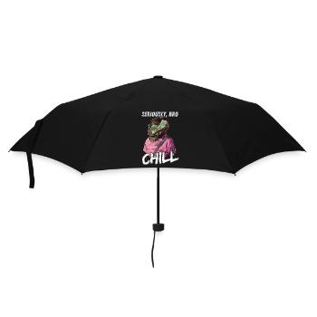 Seriously Bro Chill Eidechse Meme Design - Regenschirm (klein) - Schwarz - Vorne
