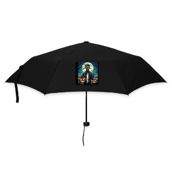 Halloween Zombie Kürbis Horror Grunge - Regenschirm (klein) - Schwarz - Vorne