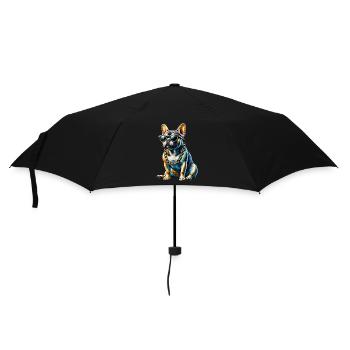 Lustige Französische Bulldogge Kunst Tier Hunde - Regenschirm (klein) - Schwarz - Vorne