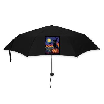 Cadeau d’Halloween Femmes Chat Hommes Enfants Décoration - Parapluie standard - noir - Devant