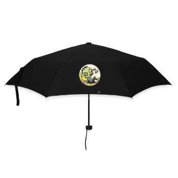 Hässlicher schlafender lustiger Zombie - Regenschirm (klein) - Schwarz - Vorne