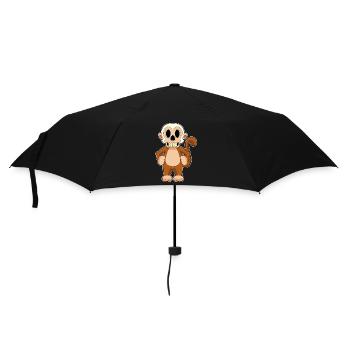 Singe Crâne d’Halloween - Parapluie standard - noir - Devant