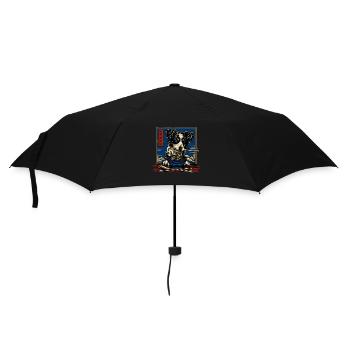 Hunde Motiv Manga Ramen Nudel Hund Anime Kunst - Regenschirm (klein) - Schwarz - Vorne
