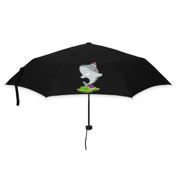 Gâteau d’anniversaire requin - Parapluie standard - noir - Devant