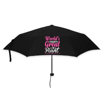 World's Best Great Aunt Floral Heart Gifts - Regenschirm (klein) - Schwarz - Vorne